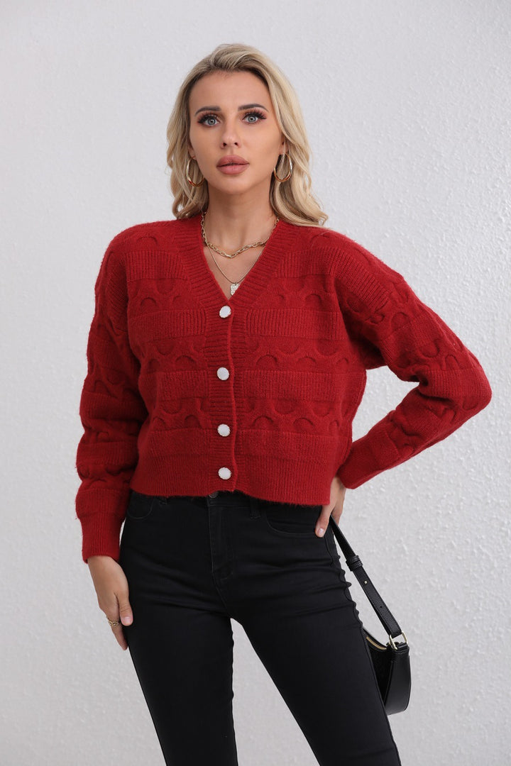 Damen Strickjacke mit modischem Jacquard-Muster Drune