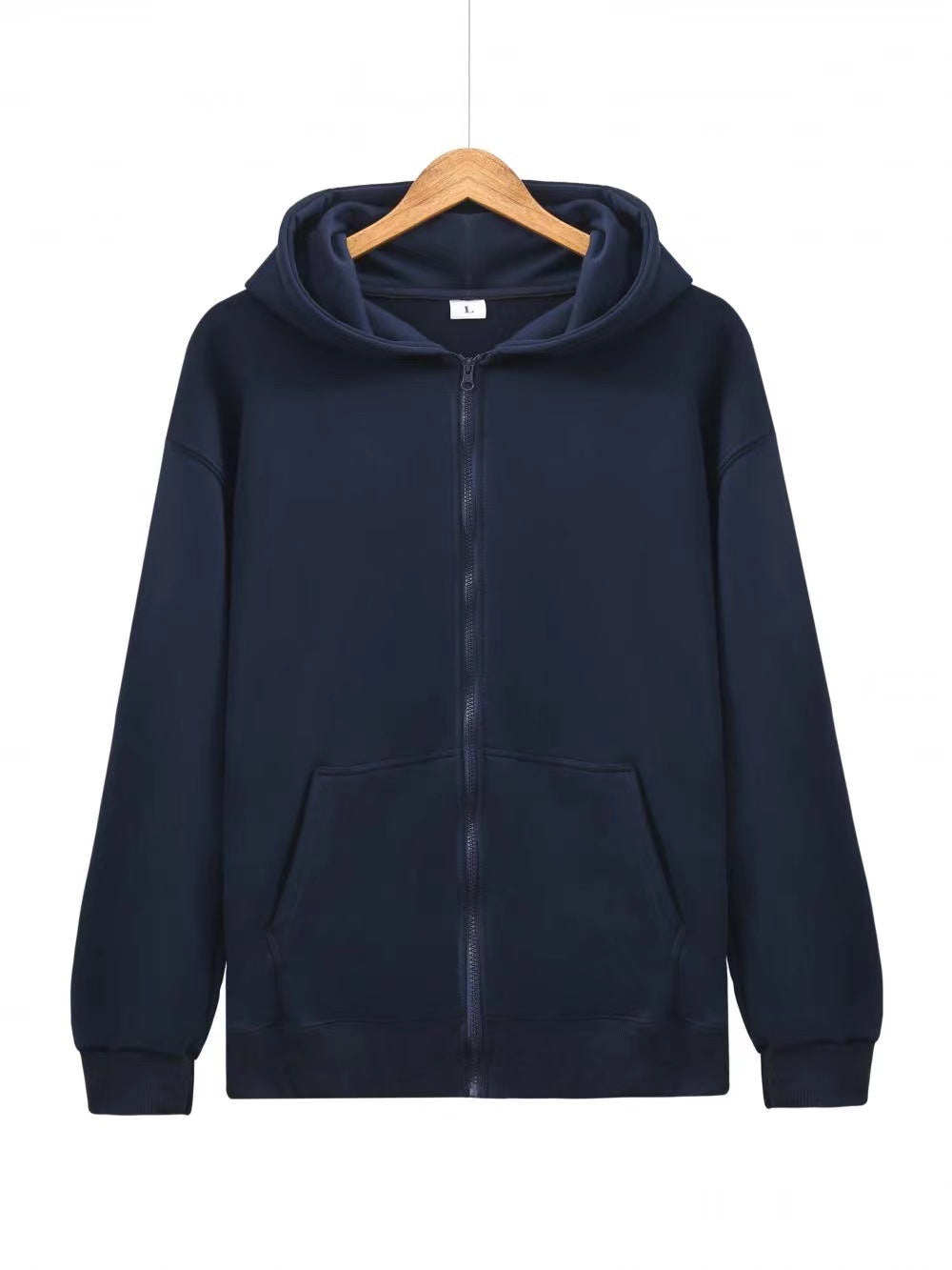 Unisex nan leichter Reißverschluss-Hoodie mit innen angerautem French-Terry, flachen Nähten und Kängurutaschen Drune