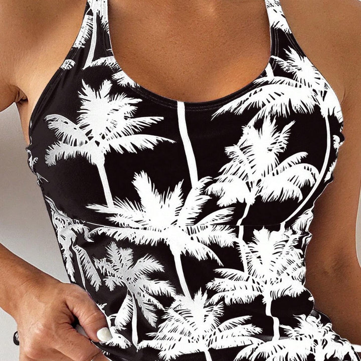 Damen Sportliches Tankini-Set mit verstellbaren Seitenschnüren Drune