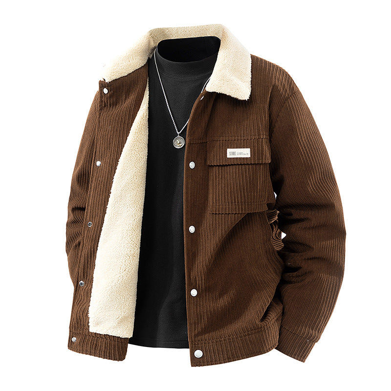 Herren Weiche Cordjacke mit Fleece-Futter Drune