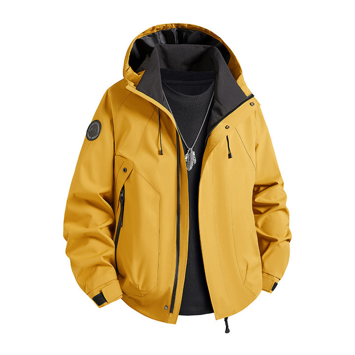 Herren wasserdichte Softshelljacke mit Kapuze und Fleece-Innenfutter Drune