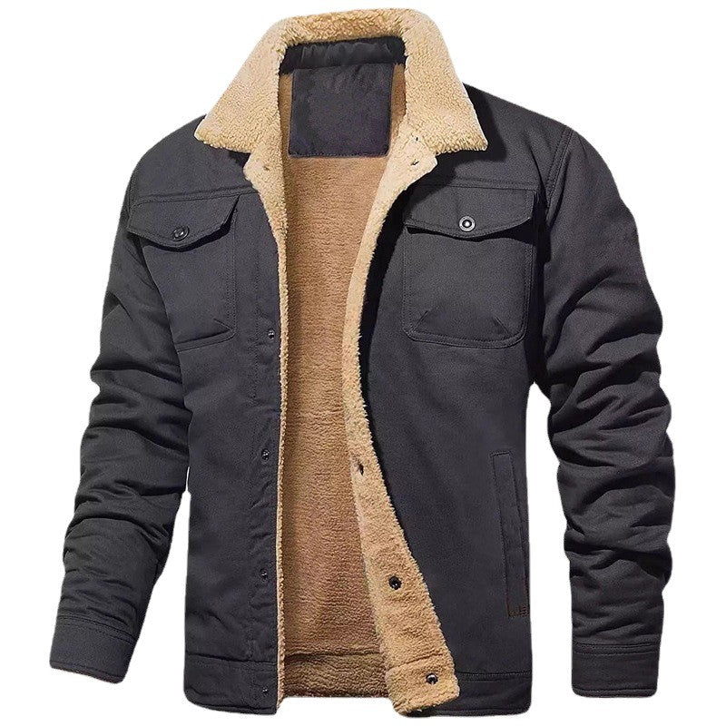 Herren gefütterte Steppjacke im Utility-Stil mit warmem Innenfutter Drune