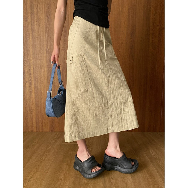 Damen Eleganter Maxirock mit praktischen Taschen Drune