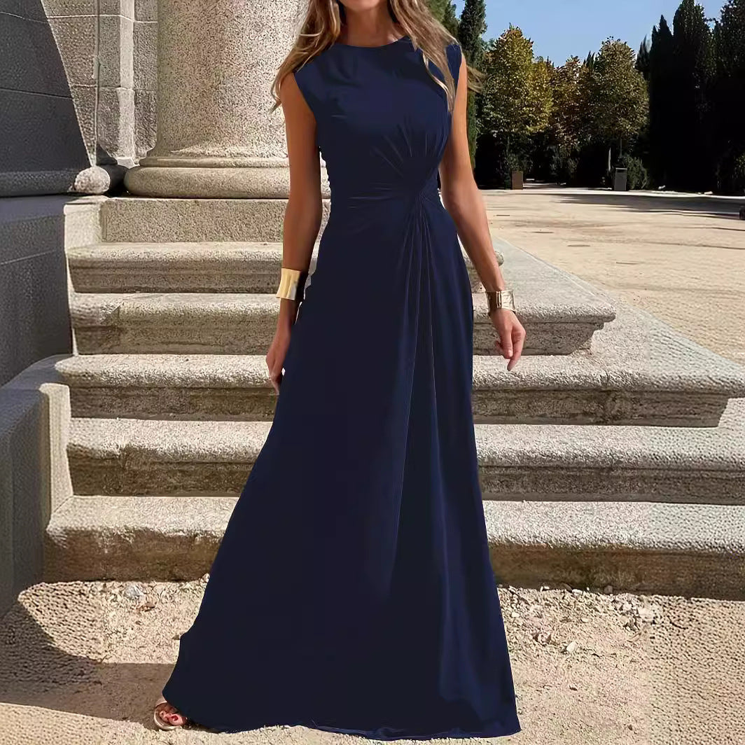 Drune | Elegantes Langarmkleid mit Revers und glattem V-Ausschnitt für Frauen