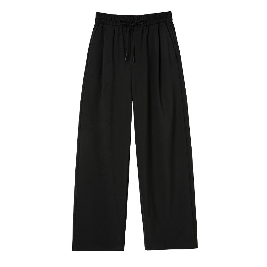 Damen weite Palazzo-Hose mit elastischem Bund und Tunnelzug Drune
