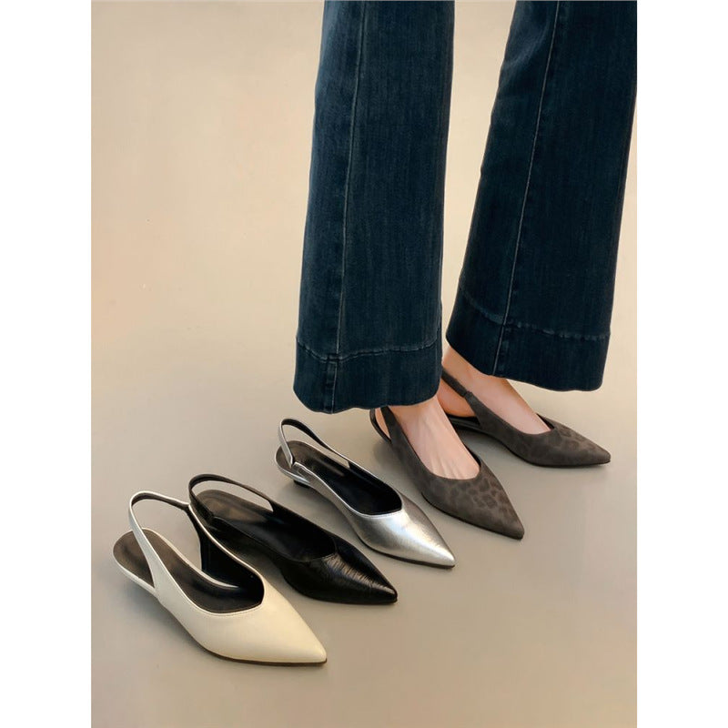 Damen Minimalistische spitz zulaufende Slingback‑Ballerinas aus Softlederoptik mit gepolstertem Fußbett Drune