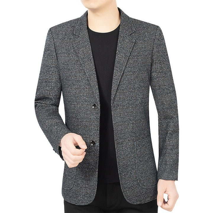 Herren Business-Casual Sakko mit Glencheck und leichtem Stretch Drune