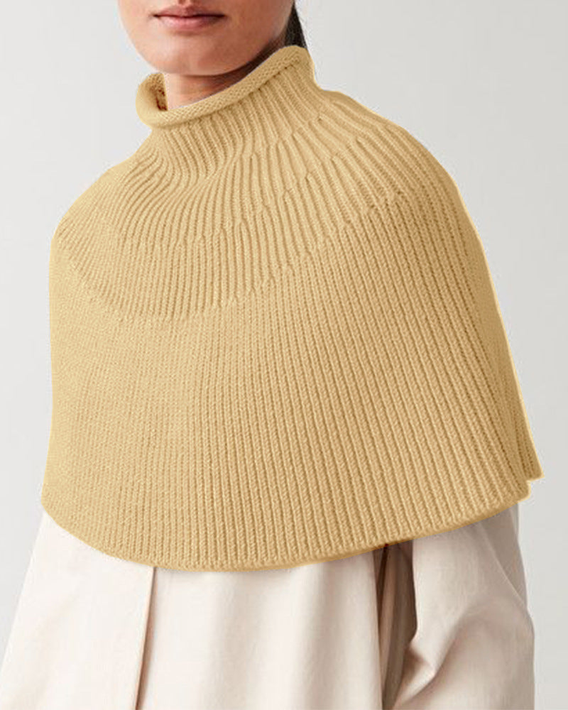 Damen Strickcape mit hochgeschlossenem Kragen Drune
