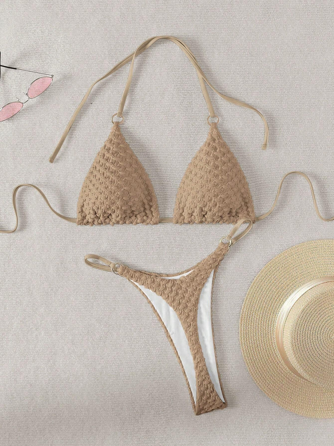 Damen Triangel-Bikini mit raffiniertem Texturenmix Drune