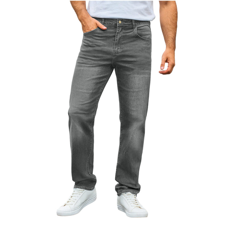 Herren nan lässige Straight-Leg-Jeans mit mittlerer Bundhöhe und Komfortstretch Drune