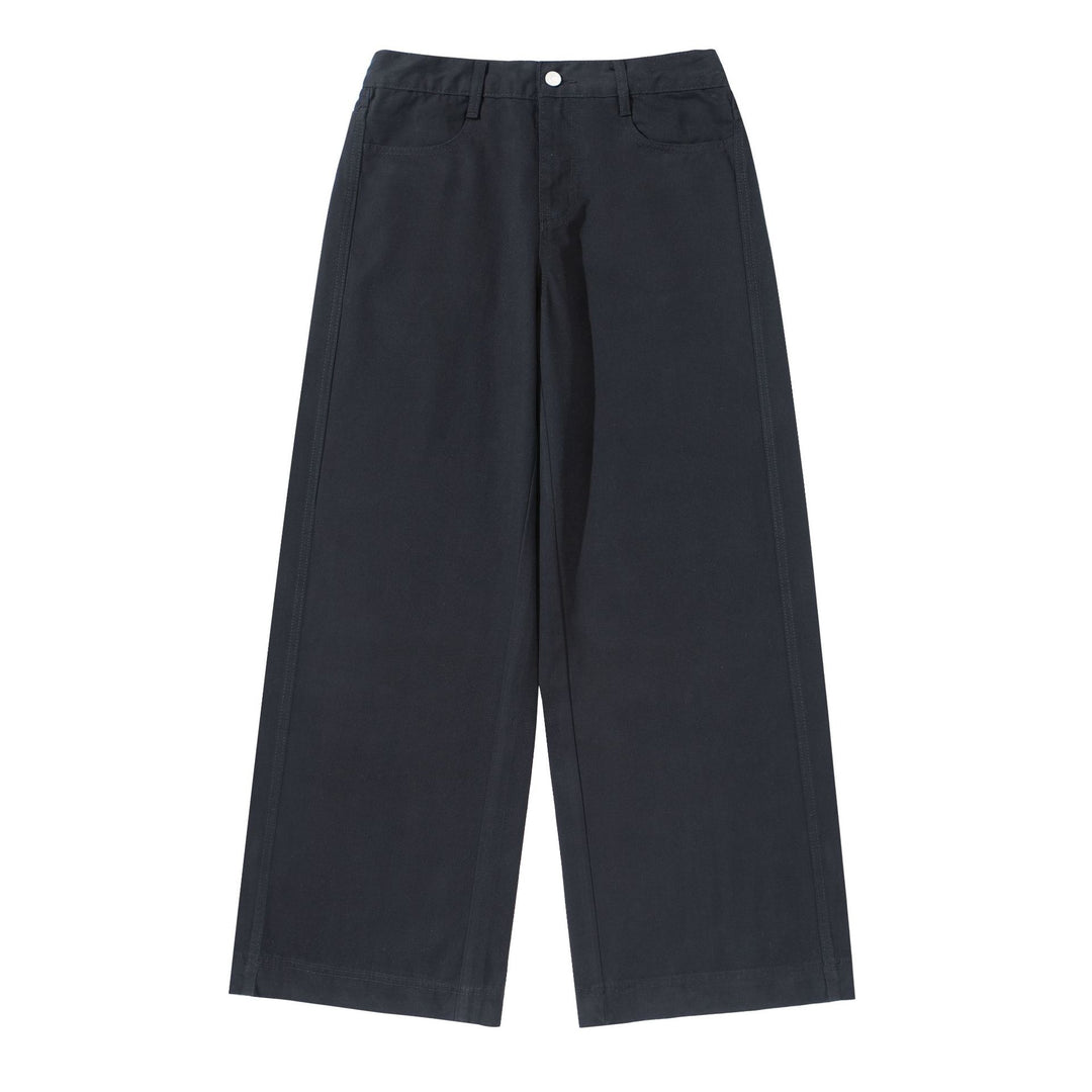Damen High‑Waist Culotte‑Hose aus Baumwoll‑Twill mit durchgehender Mittelnaht Drune