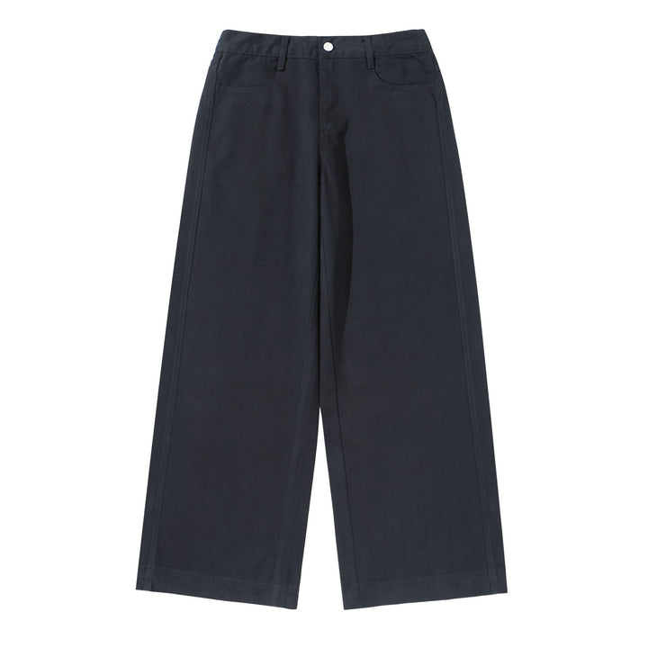 Damen High‑Waist Culotte‑Hose aus Baumwoll‑Twill mit durchgehender Mittelnaht Drune