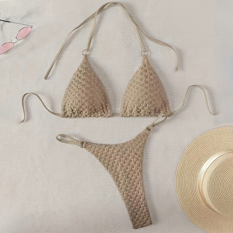 Damen Triangel-Bikini mit luxuriösem Webdesign Drune