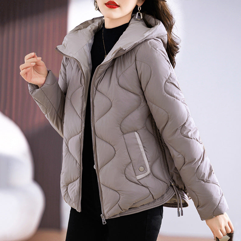 Damen isolierte Pufferjacke mit hohem Kragen und praktischen Reisverschlusstaschen Drune
