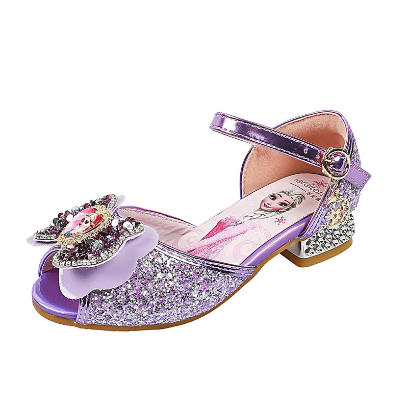 Mädchen Glitzernde Prinzessinnen Ballerinas mit dekorativem Blumenmotiv Drune