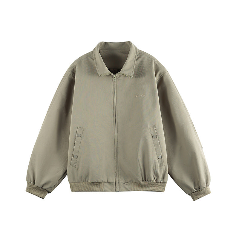 Unisex Oversize-Utility-Bomberjacke mit verdecktem Reißverschluss und elastischen Bündchen Drune