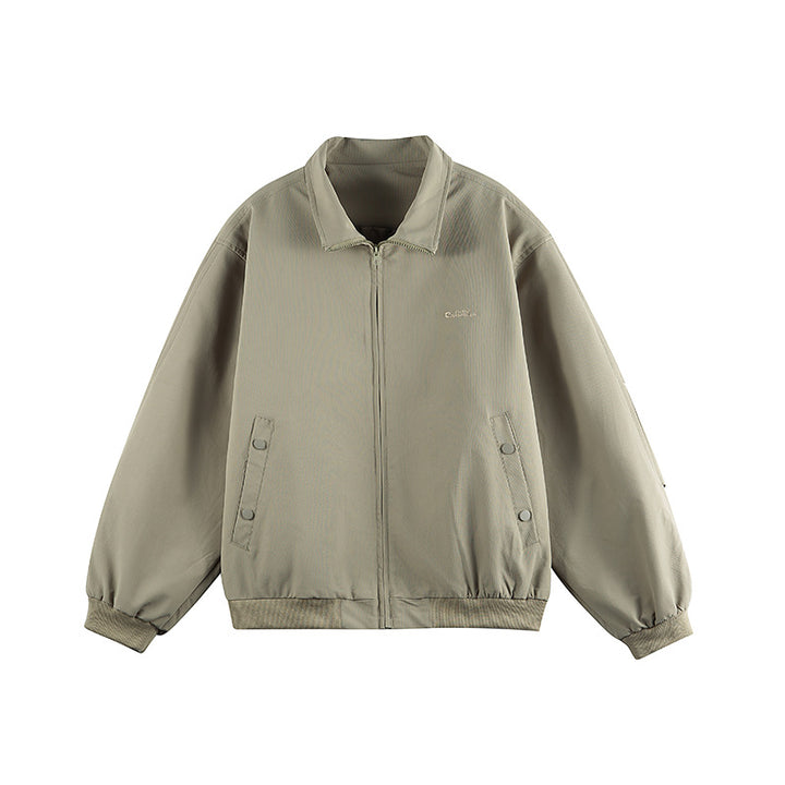 Unisex Oversize-Utility-Bomberjacke mit verdecktem Reißverschluss und elastischen Bündchen Drune