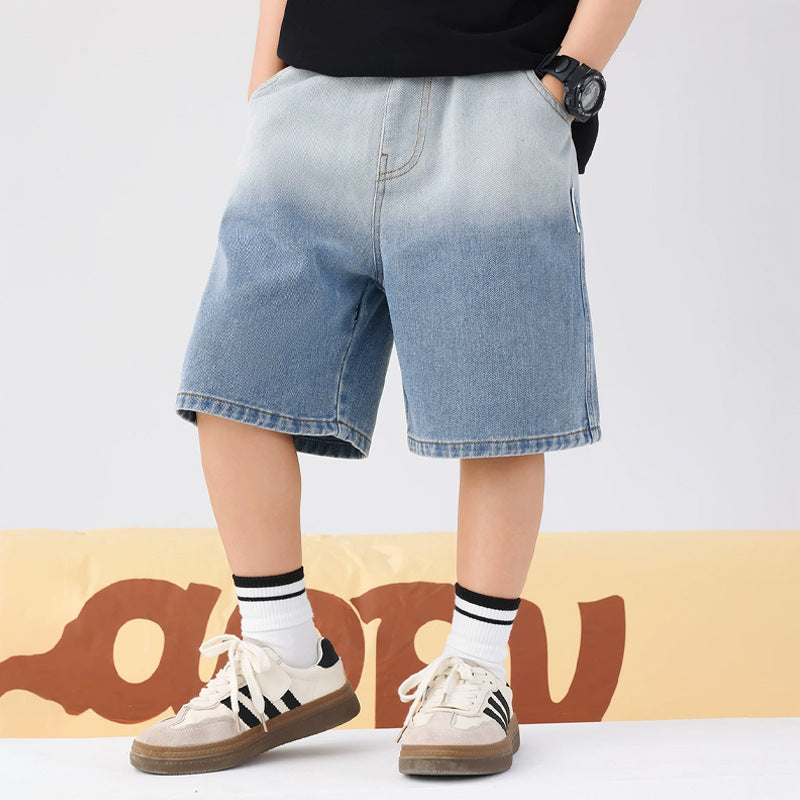 Jungen lockere Denim-Shorts mit modischem Farbverlauf Drune