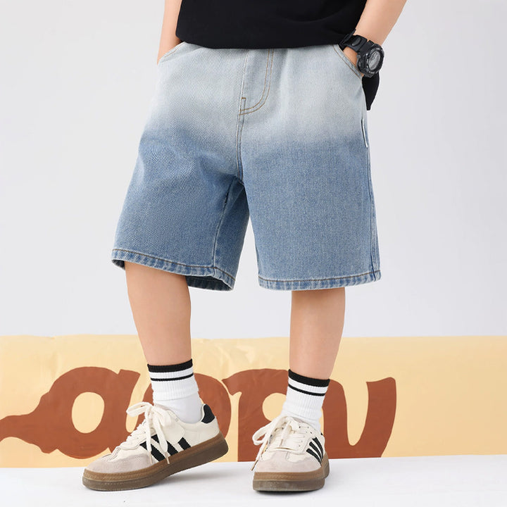 Jungen lockere Denim-Shorts mit modischem Farbverlauf Drune