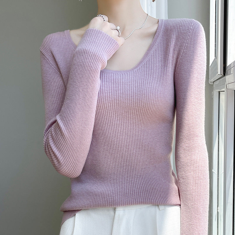 Damen Langarmshirt mit feinem Rippenmuster und weichem Material Drune