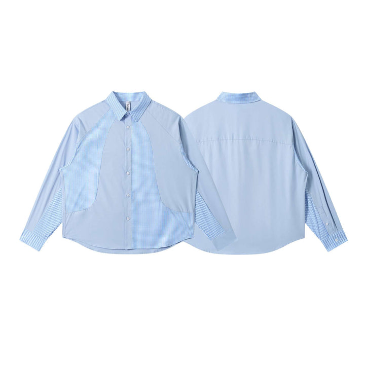 Damen Oversize-Hemd mit Karopanelen und Raglanärmeln Drune