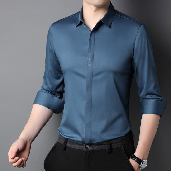 Herren Elegantes Langarmhemd aus hochwertigem, atmungsaktivem Gewebe Drune
