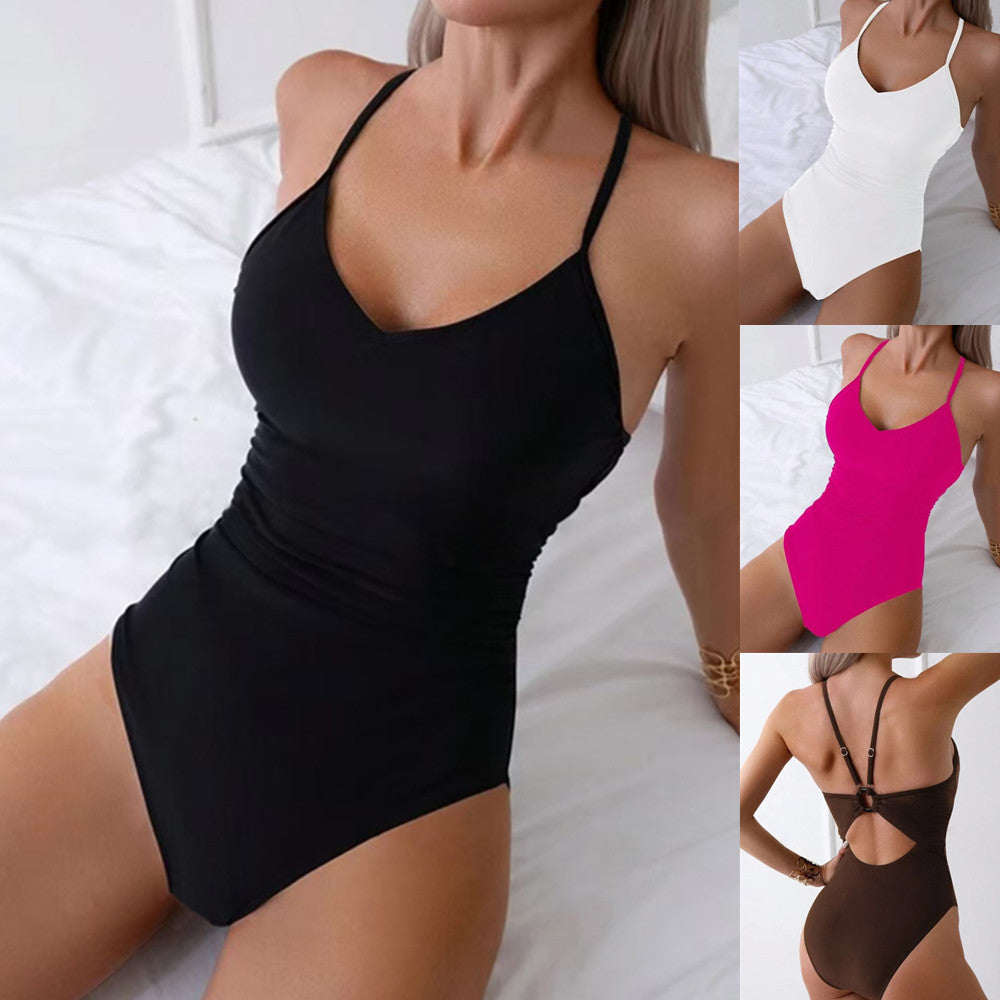 Damen eleganter Badeanzug mit verstellbaren Trägern Drune