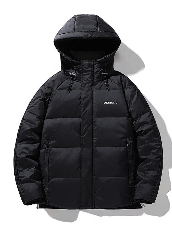 Herren Wattierte Stepp-Winterjacke mit Kapuze und winddichter Isolierung Drune