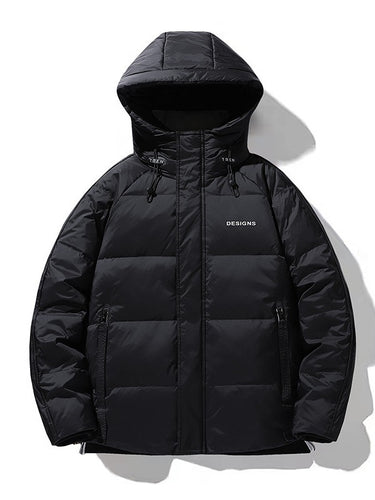 Herren Wattierte Stepp-Winterjacke mit Kapuze und winddichter Isolierung Drune