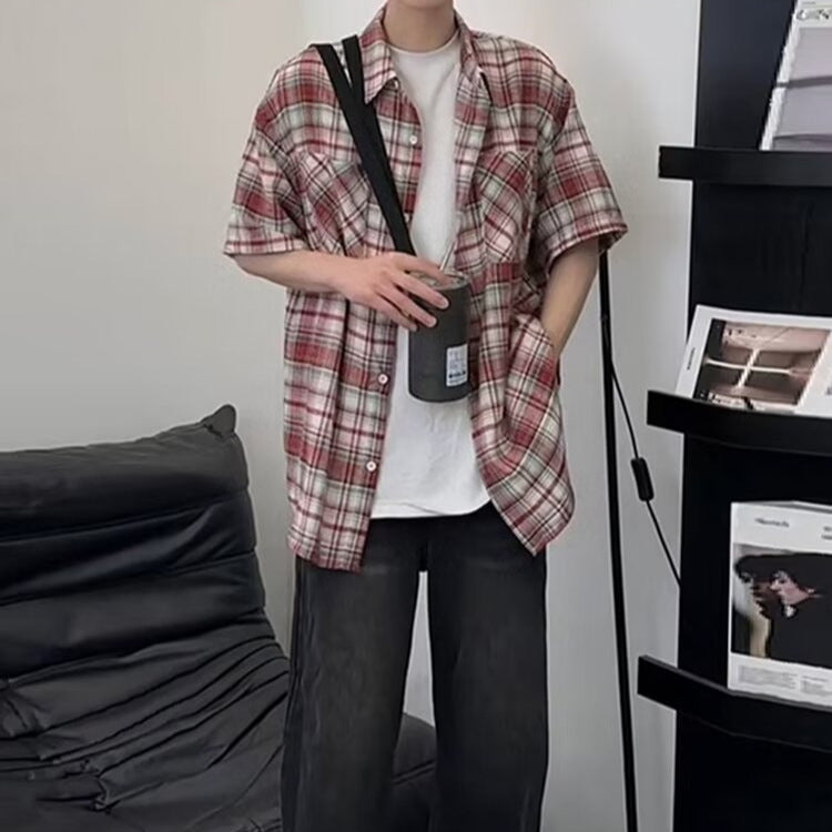 Herren Elegante und lässige Kurzarm-Hemdjacke Drune