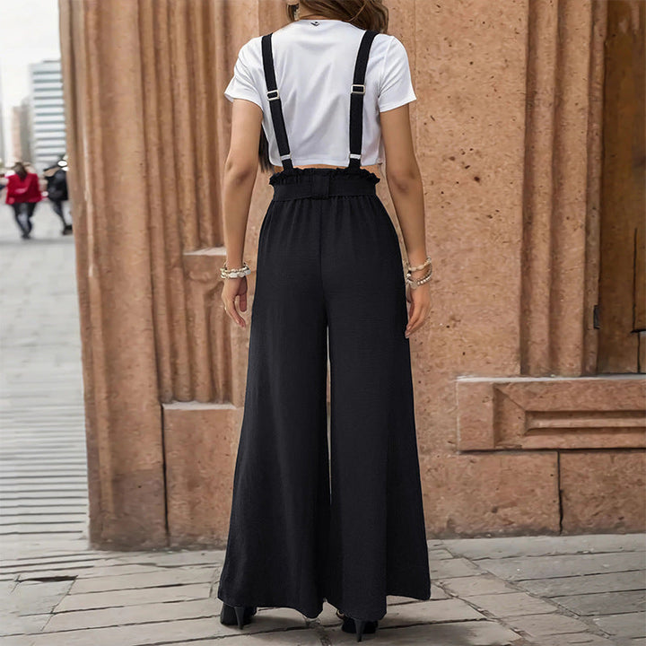 Damen Culotte-Jumpsuit mit verstellbaren Trägern und elegantem Kordelzug Drune