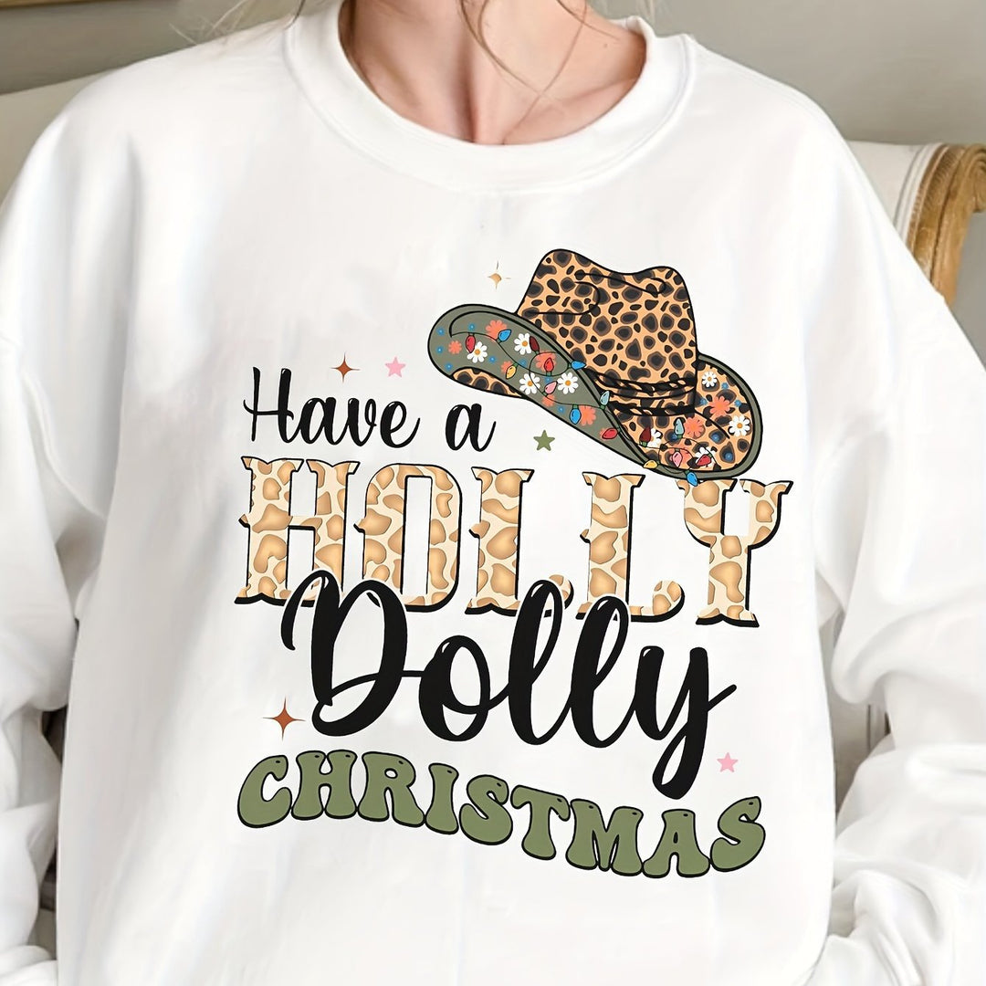 Damen Sweatshirt mit kreativem Weihnachten-Motiv und stylischem Schriftzug Drune
