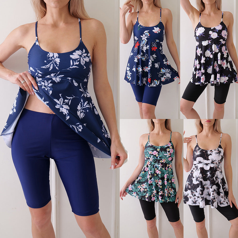 Damen Tankini mit floralem Schnitt und figurbetonenden Shorts Drune