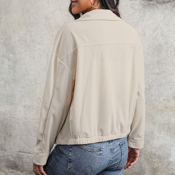 Damen Modische Strickjacke mit Reißverschluss Drune