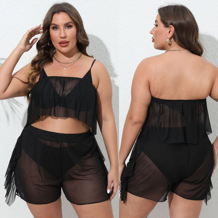 Damen luftiges Strandset mit durchbrochenem Design Drune