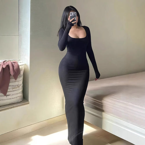 Damen Elegantes langes Abendkleid mit modernen Ärmeln und Taschen Drune