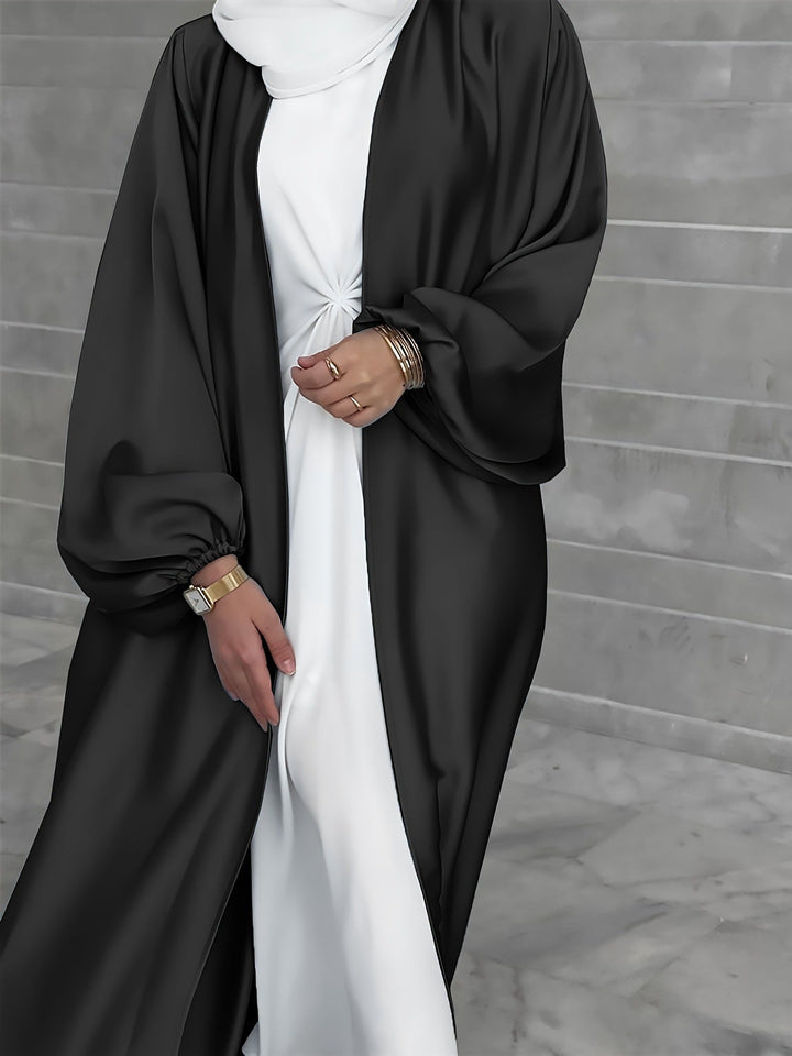 Drune | Kimono Jacke Seidiges Gefühl Übergröße Passform Offene Vorderseite Lange Ärmel