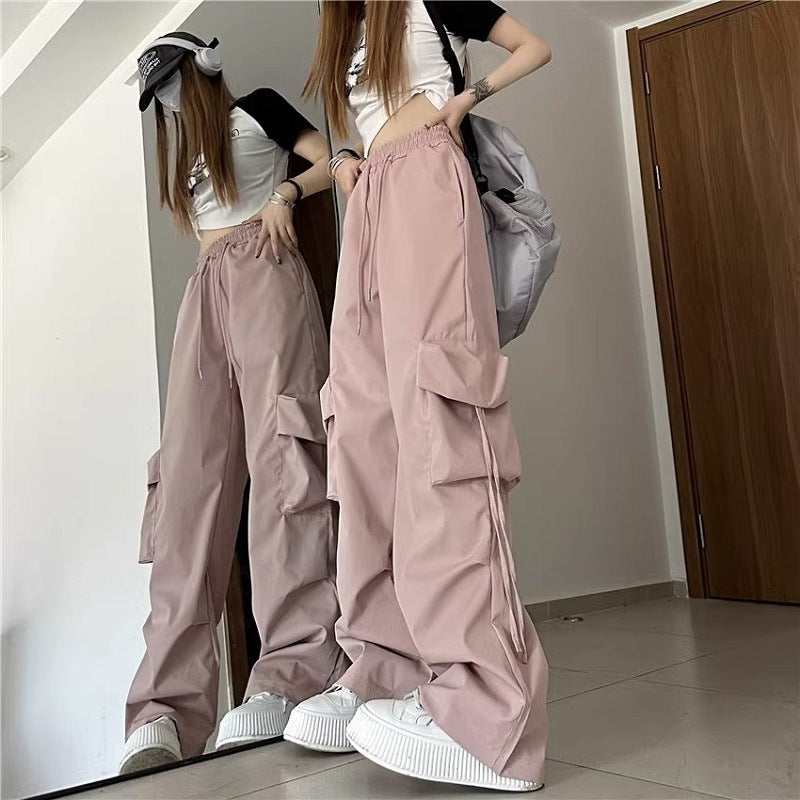 Damen Cargo-Hose im urbanen Stil mit weitem Schnitt und praktischen Seitentaschen Drune