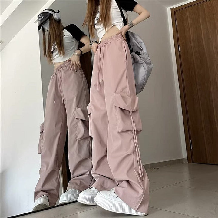 Damen Cargo-Hose im urbanen Stil mit weitem Schnitt und praktischen Seitentaschen Drune