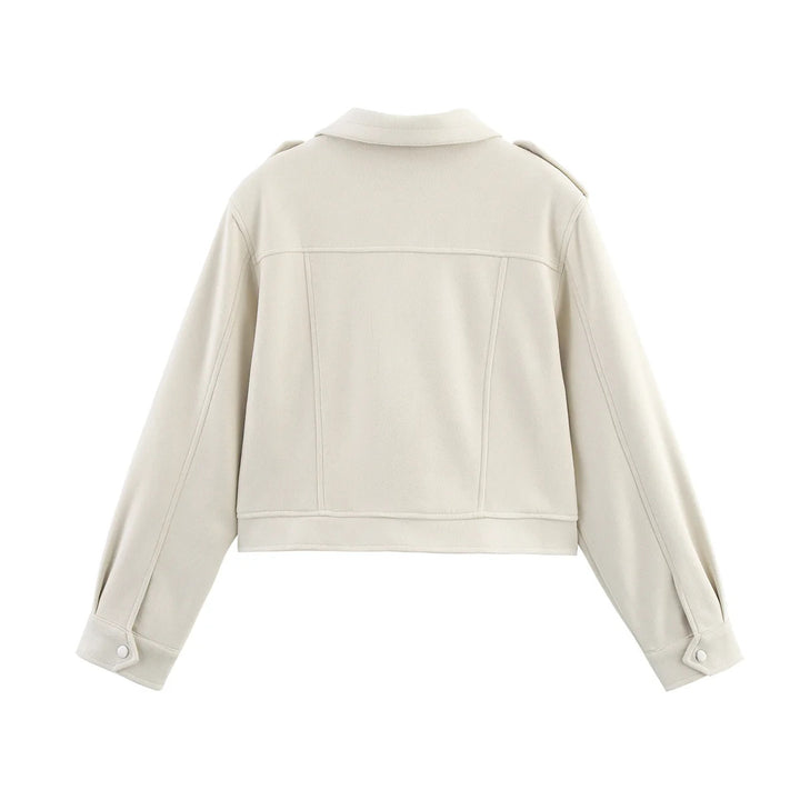 Damen nan cropped Fieldblouson mit Schulterklappen, großen Pattentaschen und mittiger Reißverschluss Drune