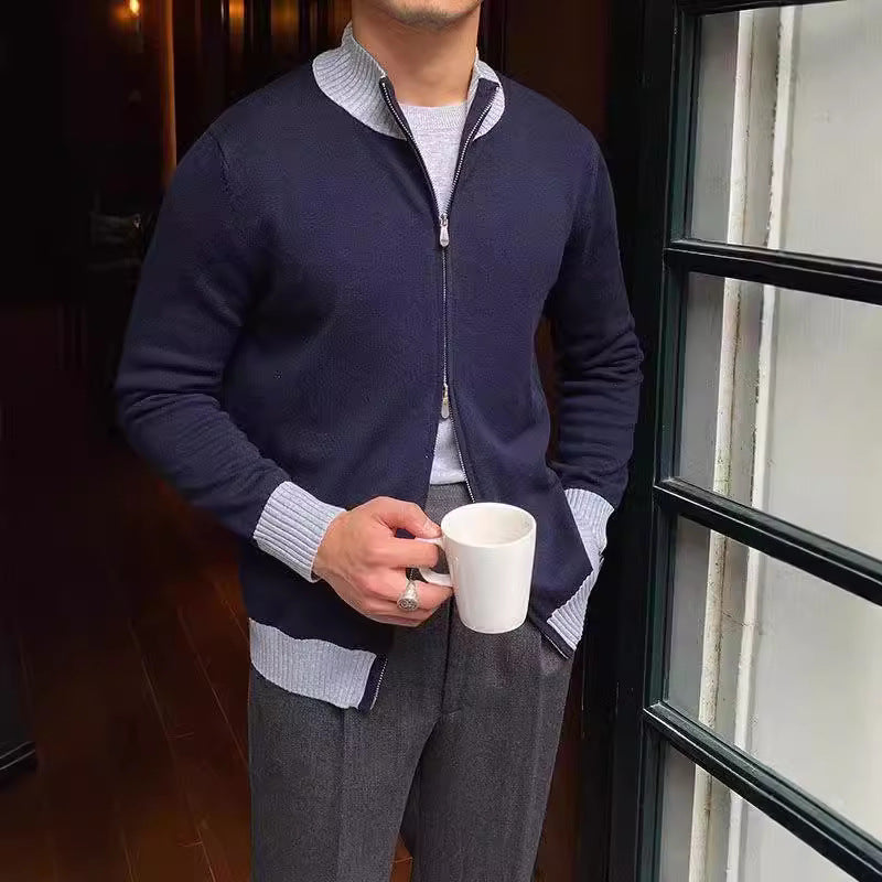 Herren Eleganter Strickpullover mit Stehkragen Drune