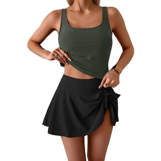 Damen Sportliches Tankini-Set mit schmeichelndem Rock Drune
