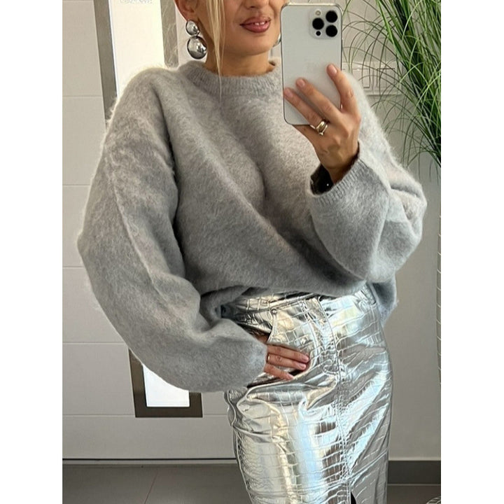 Damen oversized gemütlicher Strickpullover mit weichem Material Drune