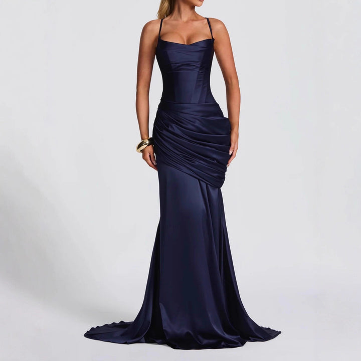 Damen elegantes Abendkleid mit raffinierten Drappierungen Drune