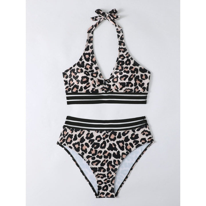 Damen Hochgeschnittener Biquini mit Leopardenmuster Drune