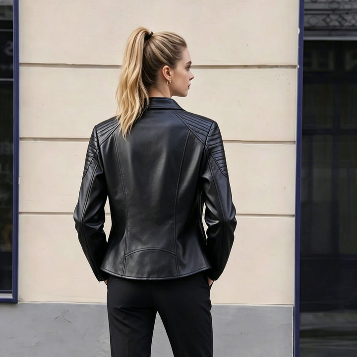 Damen Modische Kunstlederjacke Drune