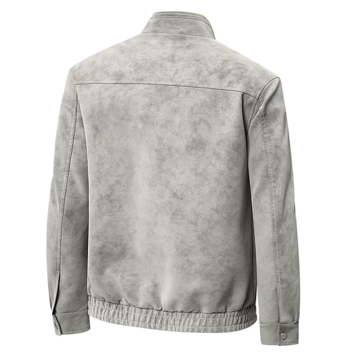 Herren Modische Kunstlederjacke mit praktischen Taschen Drune