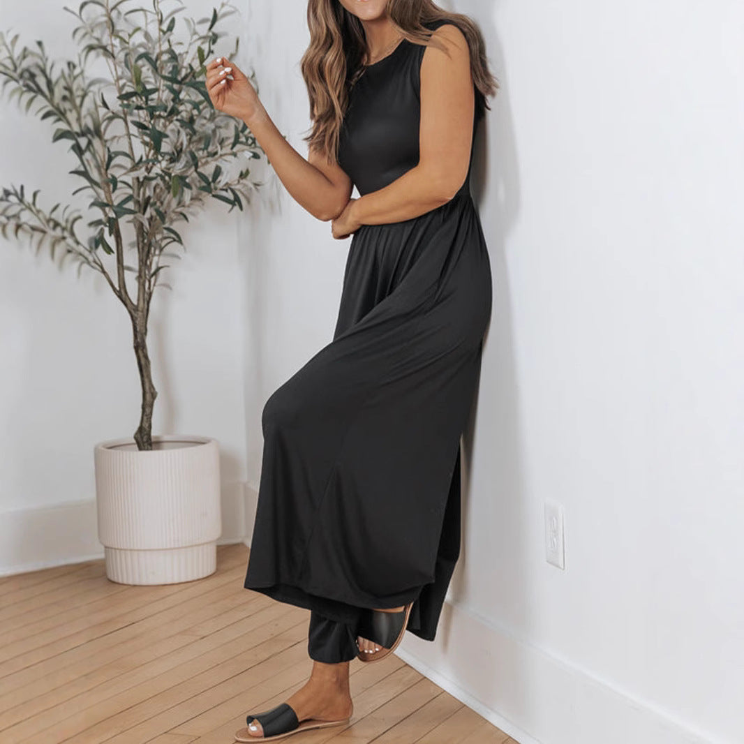 Damen Elegantes Maxikleid mit fließendem Schnitt Drune