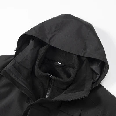 Herren Outdoor-Softshelljacke mit abnehmbarer Fleece-Innenjacke und Kapuze Drune
