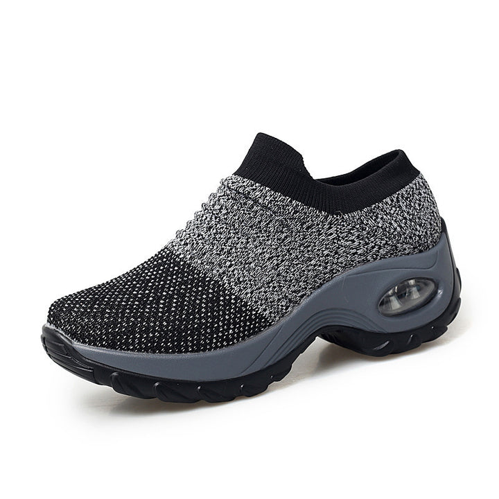 Damen Slip-On Strick-Sneaker mit sockenähnlichem Schaft und Luftkissen-Plateausohle Drune
